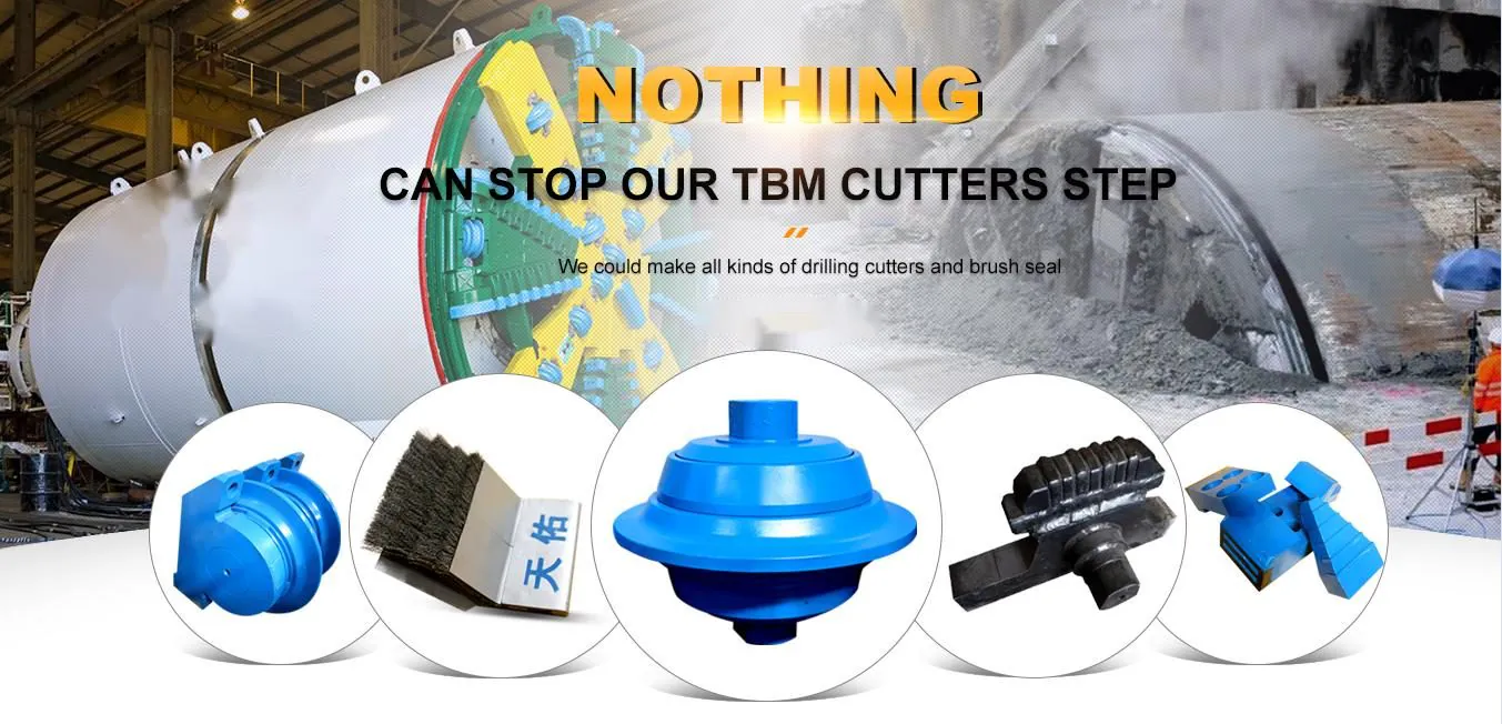 TBM cutter tools and brush seals on a shield machine