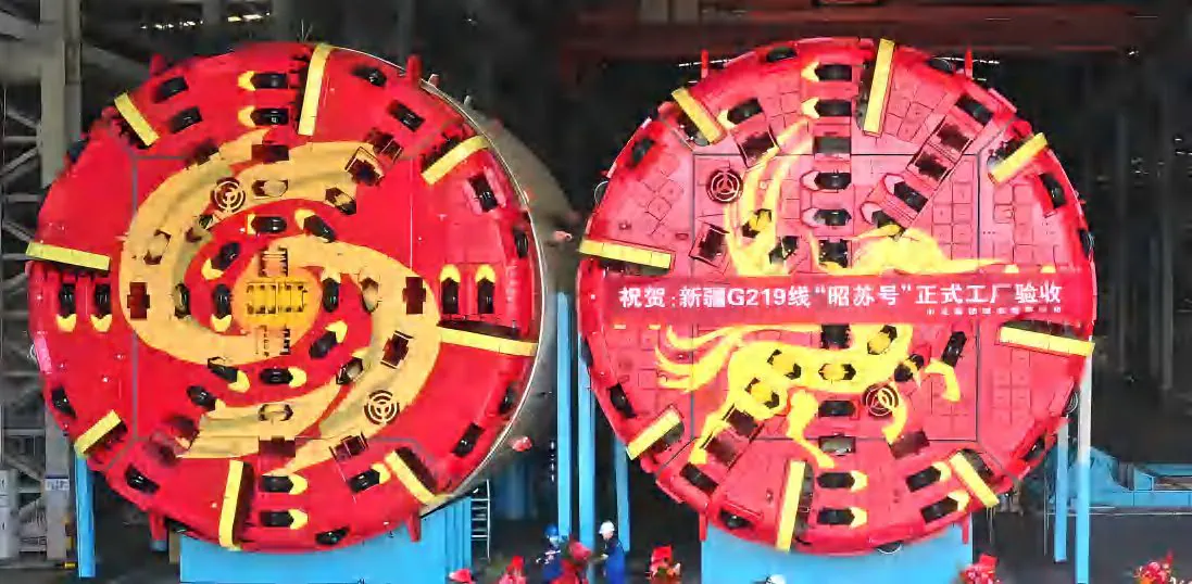 Twin TBM cutterheads in factory acceptance