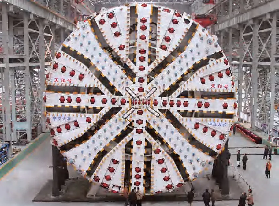 TBM cutterhead under assembly in CCCC Tianhe workshop